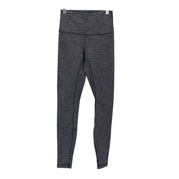 Lululemon Womens High Rise Wunder Under Knit Leggings Heathered Gray Black Size - Picture 4 of 10